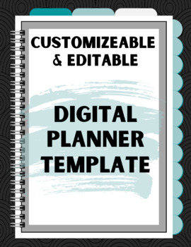 Preview of Digital Planner (Academic Year) Template | EDITABLE | Teal and Grey Botanical