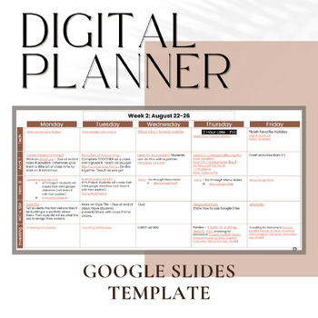 Preview of Digital Planner: Fully Customizable in Google Slides