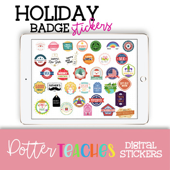 Digital Planner Holiday Badge Stickers