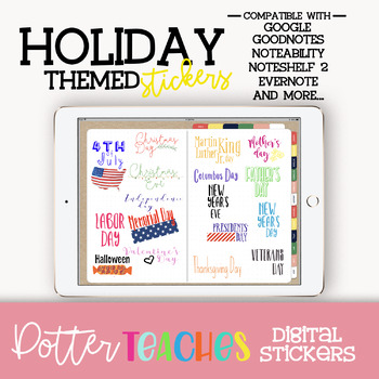 HOLIDAYS Digital Planner Stickers, National Holidays, Religious Holidays,  Pre-cropped Digital Stickers for Goodnotes, Bonus Stickers 