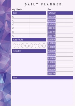 Preview of Digital Planner - One Month (Geometric Purple Pattern))
