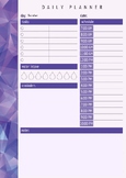 Digital Planner - One Month (Geometric Purple Pattern))