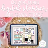 Digital Planner Stickers GROWING BUNDLE | Hand Drawn Stick