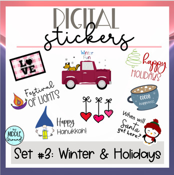 Preview of Digital Planner Stickers - Teacher Planner - Goodnotes PNG - Winter & Holidays