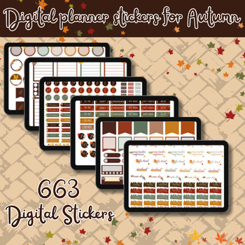 Preview of Digital Planner Stickers for Goodnotes   / Autumn