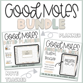 Preview of Digital Planner and Anecdotal Note Tracker BUNDLE l Goodnotes and Notability