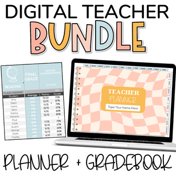 Preview of Digital Planner and Grade Book Bundle | Google Drive | Video Tutorials