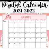 Digital Planner calender dates 2021 - 2022 Rainbow Pink Boho