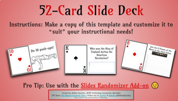Preview of Digital Playing Cards - Customizeable Google Slide Deck