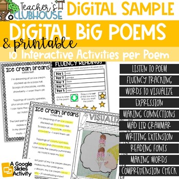 Preview of Big Poems for Grades 2-4 - Poem of the Week SAMPLE