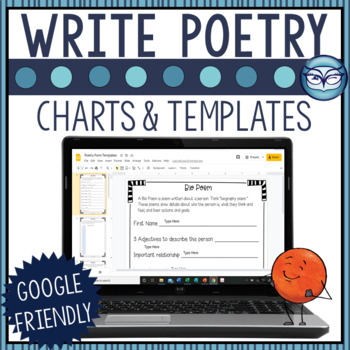 Preview of Poetry Writing Templates and Literary Devices Anchor Charts | Print or Digital