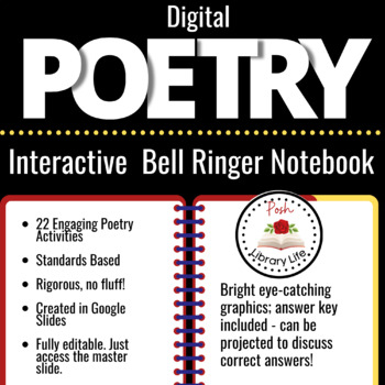 Preview of Digital Poetry Bell Ringers and Activities Distance Learning