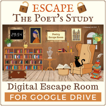 Preview of Digital Poetry Escape Room for Google Drive | Escape the Poet's Study!