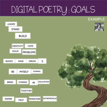 Preview of Digital Poetry Tiles: Goals (Back-to-School)