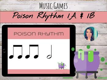 Preview of Digital Poison Rhythm Game #1 for Google Slides (Quarter, Eighth, Half, & Whole)