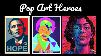 Preview of Digital Pop Art Heroes-Virtual Art Project-Black History Month-Google Drawings