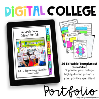 Preview of Digital Portfolio for Teachers (Neon)