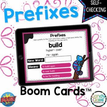 Preview of Digital Prefixes & Root Words 2nd Grade ELA Vocabulary Boom Card Game Activities