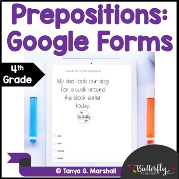 Preview of Digital Prepositions Activity | 4th Grade Digital Grammar Prepositions