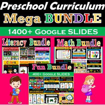 Digital Preschool Math, Literacy & Fun Mega Bundle - 1400 + google slides