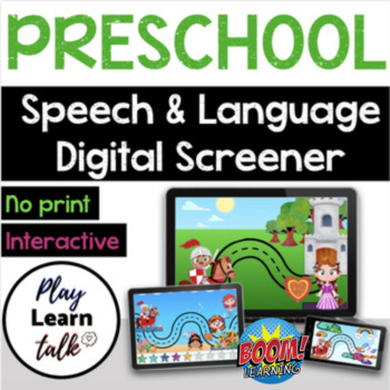 Preview of Digital Preschool Speech-Language Screener - Boom Cards