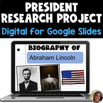 Preview of Digital President Research Project for Google Slides™ | Special Ed Project