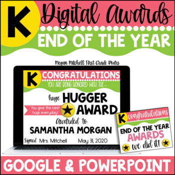 Preview of Digital & Print End of the Year Awards Google Kindergarten