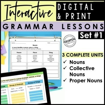 Digital & Print Interactive Grammar | Nouns, Collective Nouns, Proper Nouns