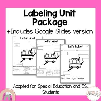Preview of Digital + Print Labeling Unit Package for Special Education and ESL Students