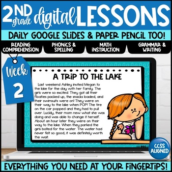 Preview of Digital Lesson Plans Week 2 | 2nd Grade | Google | Distance Learning