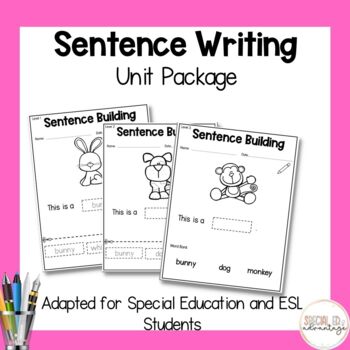 Preview of Digital + Print Sentence Writing Package for Special Education and ESL Students
