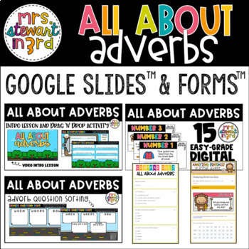 Preview of Digital + Printable All About Adverbs Bundle for Google Slides™ & Forms™