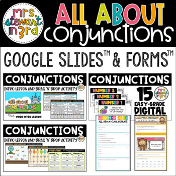 Preview of Digital + Printable All About Conjunctions Bundle for Google Slides™ & Forms™