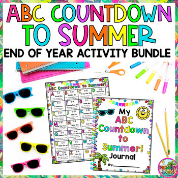 Preview of Alphabet ABC Countdown to Summer Editable Calendar Fun End of the Year Activity