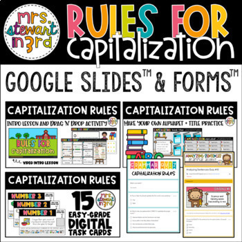 Preview of Digital + Printable Capitalization Grammar Bundle for Google Slides™ & Forms™