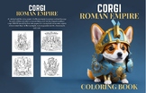 Digital Printable Coloring Book 50 Pics: Corgi in Roman Empire