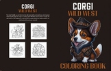 Digital Printable Coloring Book Pics: Corgi in the Wild West