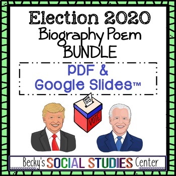 Preview of Digital & Printable: Election 2020 Biography Poem - Distance Learning