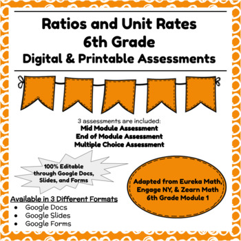 Preview of Digital & Printable Engage NY Grade 6 Math Module 1 - Assessments