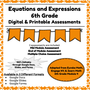Preview of Digital & Printable Engage NY Grade 6 Math Module 4 - Assessments