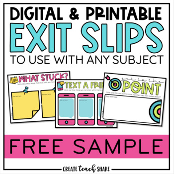 Preview of Digital & Printable Exit Slips FREE SAMPLE | Google Slides