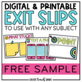 Digital & Printable Exit Slips FREE SAMPLE | Google Slides