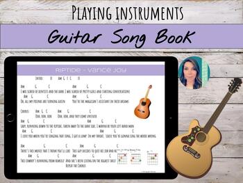 Preview of Digital / Printable Guitar Songbook - 16 Songs- chords, tab, & fingering