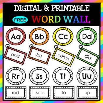 Preview of Digital + Printable Interactive Word Wall for in Person or Distance Learning