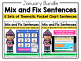 Digital & Printable January Pocket Chart Sight Word Senten