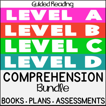 Preview of Kindergarten Leveled Reading Comprehension Books with Assessments Level A B C D