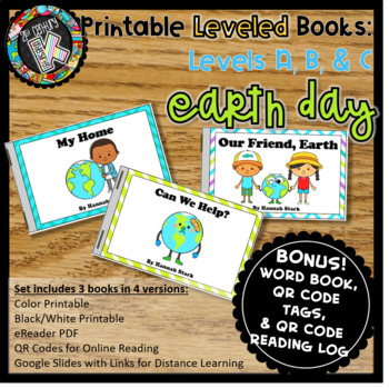 Preview of Digital & Printable Kindergarten Leveled Books - Earth Day
