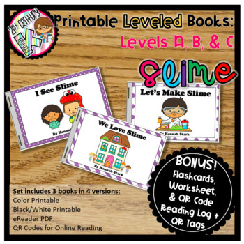 Preview of Digital & Printable Kindergarten Leveled Books - SLIME!