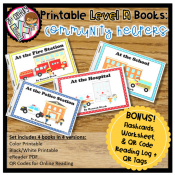 Preview of Digital & Printable Leveled Books - Community Helpers Level A