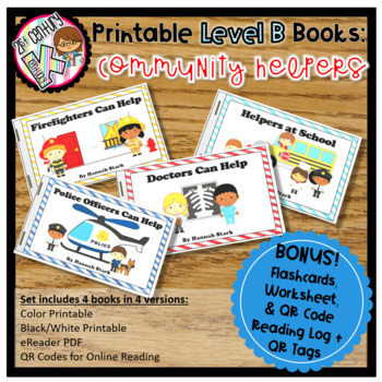 Preview of Digital & Printable Leveled Books - Community Helpers Level B